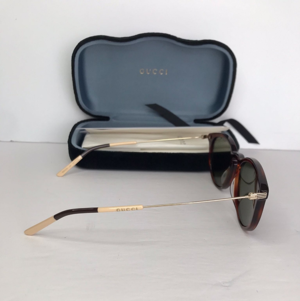 💯 original GG1048S002 Round Sunglasses Havana Gold - Picture 9 of 14